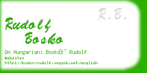 rudolf bosko business card